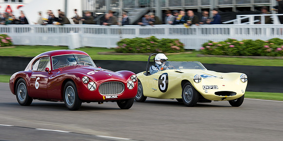 Ian Nuthall, Fiat 8V Berlinetta Coupe along side G.j. Fitchett in the Arnot Lea Francis