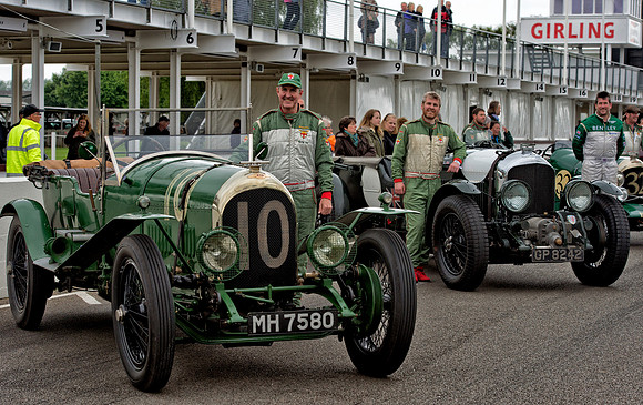 Matthew Abrey with his1925 Bentley 3.4 1/2L on display at Benjafield's Sprint