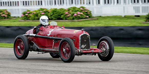Tony Smith driving the 1934 Alfa RomeoType B in the Goodwood Trophy