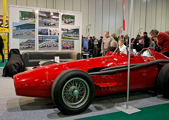 Maserati 250F on the Historic Grand Prix Association stand
