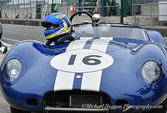 Richard Kent's helmet  on his Ulster Jaguar