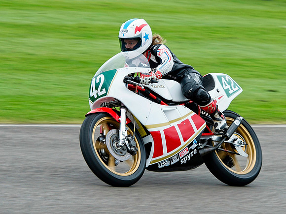 Sian Brooks on her Yamaha TZ250L